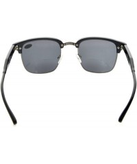 Round Womens Bifocal Sunglasses Semi-Rimless Grey Lens - Grey - C8180LSH7EH $13.63