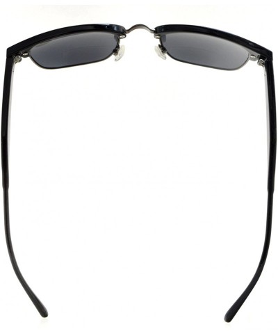 Round Womens Bifocal Sunglasses Semi-Rimless Grey Lens - Grey - C8180LSH7EH $13.63