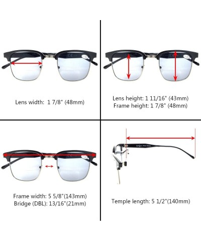 Round Womens Bifocal Sunglasses Semi-Rimless Grey Lens - Grey - C8180LSH7EH $13.63