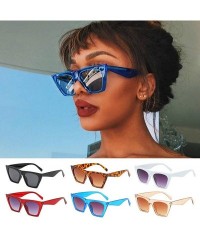 Square Women Vintage Square Sunglasses Oversized Eyewear Retro Summer Sun Shades UV400 Protection - Champagne - CK199DYUR0L $...