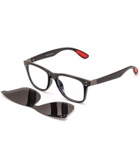 Square Female Computer Blue Light Blocking Glasses TR90 Frame Polarized Clip On Sunglasses for Men - Shiny Black - CP18XE0UG9...