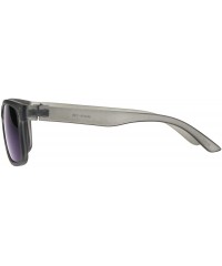 Rectangular Mens Blue Color Mirror Rectangular Horn Rim Plastic Reading Sunglasses - Grey - CG180WIYQ0D $11.18