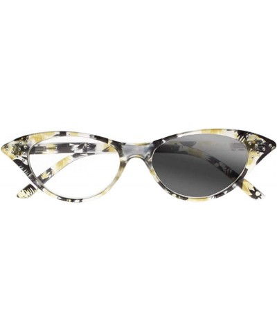 Cat Eye New Women Luxury Rhinestone Cat Eye Transition Photochromic Reading Glasses - Yellow - CQ18HU3UXDY $14.05