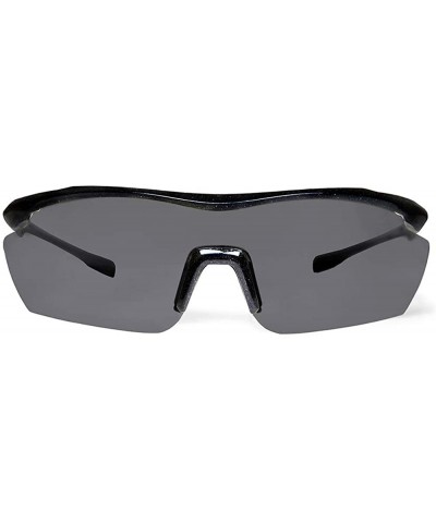 Sport Gamma Black Fishing Sunglasses with ZEISS P7020 Gray Tri-flection Lenses - C118KY6L50T $14.82