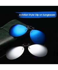 Rimless Clip-on Sunglasses Flip-up Polarized UV-Protection Unisex Rimless Round Sunglasses - Oversized - Mirrorsilver - CE18W...
