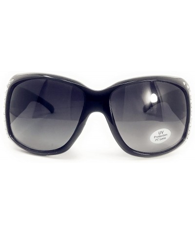 Oval Womens Sunglasses With Rhinestone Cross UV 400 PC Lens In Multi Colors - Black - CQ18ELU3ZGE $41.15