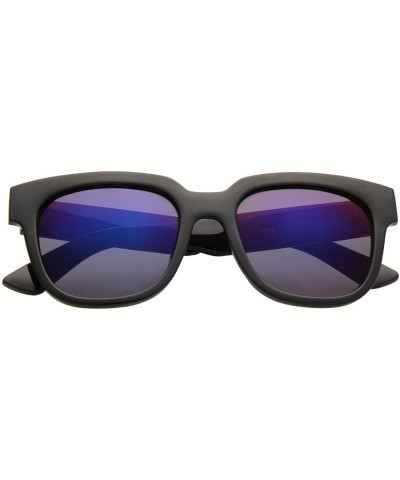 Wayfarer Designer Oversized vintage classic Women Men Sunglasses Glasses 1212 - Black Blue - CA12EJJFANF $22.53