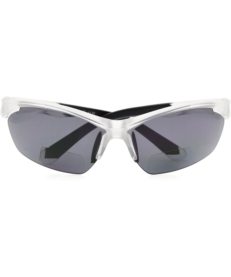 Rimless Retro Mens Womens Sports Half-Rimless Bifocal Sunglasses - Matte Transparent - C7189X6TI3Z $22.31