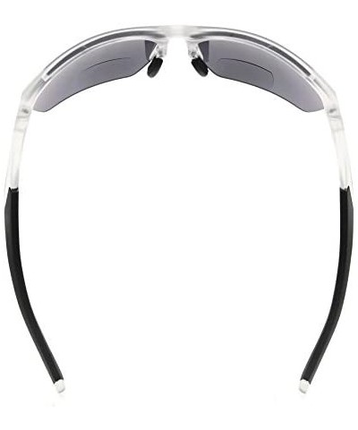 Rimless Retro Mens Womens Sports Half-Rimless Bifocal Sunglasses - Matte Transparent - C7189X6TI3Z $22.31