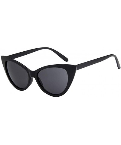 Goggle Retro Vintage Narrow Cat Eye Sunglasses for Women Clout Goggles Plastic Frame - Black6 - CE193TCXHNW $8.75