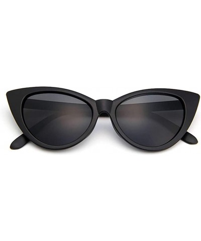 Goggle Retro Vintage Narrow Cat Eye Sunglasses for Women Clout Goggles Plastic Frame - Black6 - CE193TCXHNW $8.75