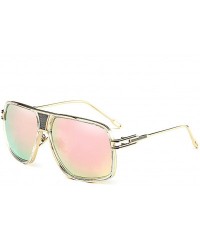 Oversized Metal Frame Driving Sunglasses Men Women Double-Bridge Oversized Retro Sun Protection Glasses - CE18D7ETTYI $13.96