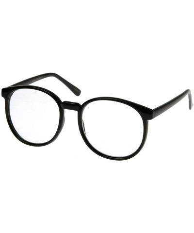 Semi-rimless Vintage Inspired Round Circle Spectacles Clear Lens Horn Rimmed P-3 Glasses (Black) - CE116Q2K2DX $8.08