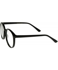 Semi-rimless Vintage Inspired Round Circle Spectacles Clear Lens Horn Rimmed P-3 Glasses (Black) - CE116Q2K2DX $8.08