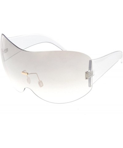 Wrap High Octane Oversized Collection"Space Pilot" Thick Full Frame Sunglasses - White - C318GY5077O $13.69