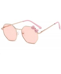 Goggle 2020 New Fashion Sunglasses Girls Bow Metal Sun Glasses Kids Polygon Trend - Black - C1198A0TGTN $15.97