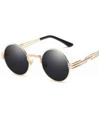 Oversized Metal Round Steampunk Sunglasses Men Women Fashion Glasses Brand SilverSilver - Goldpink - CL18Y4SLREK $8.77