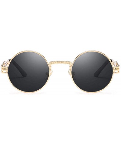 Oversized Metal Round Steampunk Sunglasses Men Women Fashion Glasses Brand SilverSilver - Goldpink - CL18Y4SLREK $8.77
