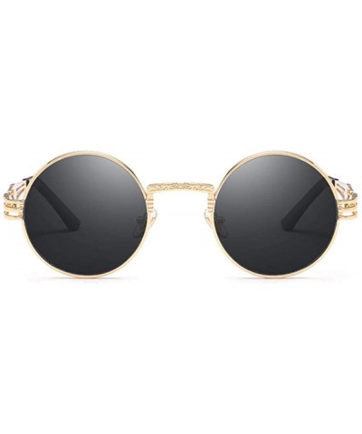 Oversized Metal Round Steampunk Sunglasses Men Women Fashion Glasses Brand SilverSilver - Goldpink - CL18Y4SLREK $8.77