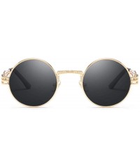 Oversized Metal Round Steampunk Sunglasses Men Women Fashion Glasses Brand SilverSilver - Goldpink - CL18Y4SLREK $8.77