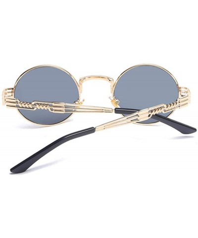 Oversized Metal Round Steampunk Sunglasses Men Women Fashion Glasses Brand SilverSilver - Goldpink - CL18Y4SLREK $8.77