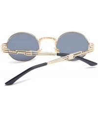 Oversized Metal Round Steampunk Sunglasses Men Women Fashion Glasses Brand SilverSilver - Goldpink - CL18Y4SLREK $8.77