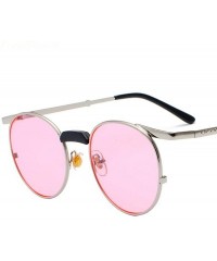 Aviator 2019 New Arrival Round Sunglasses Women Vintage Brand Designer Silver Pink 6907 - Gold Purple 6907 - C018Y3OHEOA $11.12