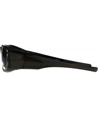 Rectangular Polarized Anti-glare Lens Classic Minimal Mod Fit Over Sunglasses - Brown - CN1876QOCRN $9.82