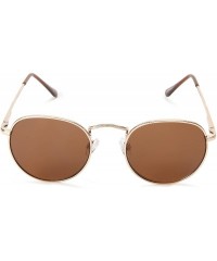 Round Bradley Round Sunglasses - Gold - CD11GK1N02Z $10.51