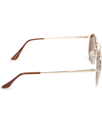 Round Bradley Round Sunglasses - Gold - CD11GK1N02Z $10.51