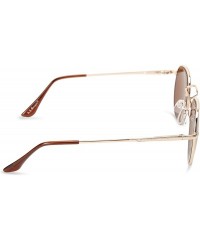 Round Bradley Round Sunglasses - Gold - CD11GK1N02Z $10.51