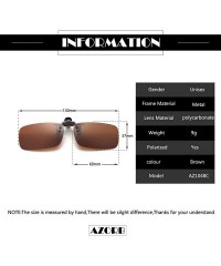 Rectangular Clip-on Flip Up Sunglasses Polarized Anti-Glare Driving Glasses for Men WomenEyewear - Brown - CA18KS45TLH $12.39