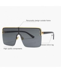 Rimless Oversized Sunglasses for Men Windproof Semi-rimless Women Sun Glasses Fashion - Brown Lens - C518IS8EUXH $7.89