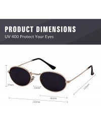 Oval Oval Sunglasses Vintage Retro Sunglasses Designer Glasses for Women Men - Gold Frame Grey Lens - CQ18I8HKEMQ $13.25