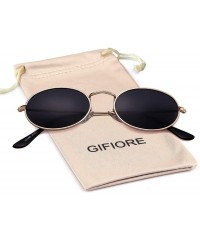 Oval Oval Sunglasses Vintage Retro Sunglasses Designer Glasses for Women Men - Gold Frame Grey Lens - CQ18I8HKEMQ $13.25