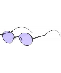 Oval Fashion Sunglasses Vintage Oval Marine Lens Female Men Sunglasses - Purple - CE18EGYH27K $19.29
