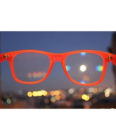 Wayfarer Diffraction 3D Rainbow Fireworks Prism Effect Glasses - Glow Orange - CX17YLTHQO7 $11.20