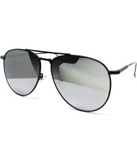 Aviator RAKOSTA 97025 Premium Oversized Flat Aviator Tint Mirrored Sunglass Womens Mens - Black/Silver - C31954L88HZ $20.55