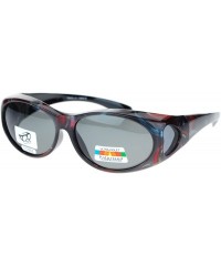 Rectangular Womens Glare Blocking Polarized Lens 60mm Fit Over Oval Sunglasses - Dark Red - CE11QLSGPDD $11.53