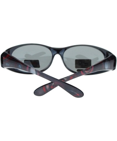Rectangular Womens Glare Blocking Polarized Lens 60mm Fit Over Oval Sunglasses - Dark Red - CE11QLSGPDD $11.53