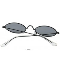 Oval Retro Vintage Oval Sunglasses Slender Metal Frame Oval Sunglasses Candy Colors for Man and Woman - A - CA196Z8YSDX $10.02