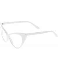 Round Super Cat Eye Glasses Vintage Inspired Mod Fashion Clear Lens Eyewear - White - CT11CHJ63PP $11.13