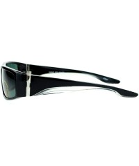 Rectangular Impact Resistance Glass Lens Sunglasses Mens Rectangular Biker Shades - Black Brown - CW1896QU988 $9.06