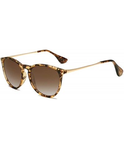 Round Polarized Sunglasses for Women Men Round Classic Vintage Style SJ2091 - C1 Tortoise Frame/Gradient Brown Lens - CB193XA...