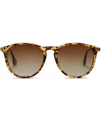 Round Polarized Sunglasses for Women Men Round Classic Vintage Style SJ2091 - C1 Tortoise Frame/Gradient Brown Lens - CB193XA...