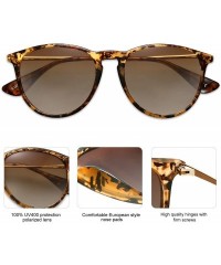 Round Polarized Sunglasses for Women Men Round Classic Vintage Style SJ2091 - C1 Tortoise Frame/Gradient Brown Lens - CB193XA...