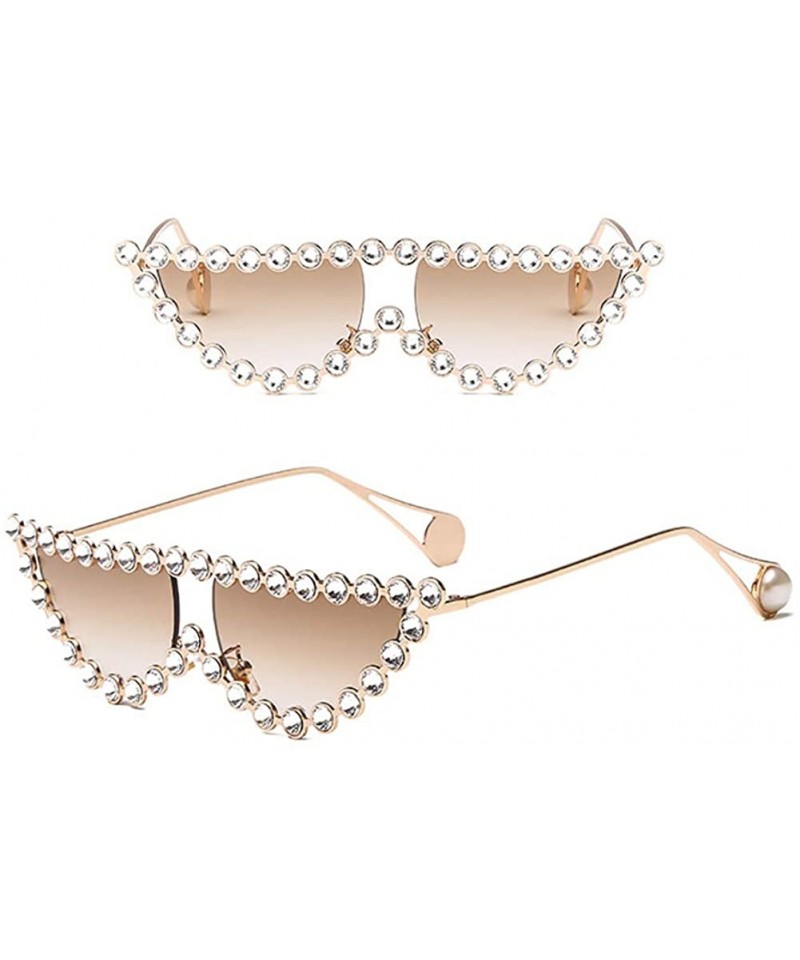 Cat Eye Oval Cat Eyes Sunglasses Polarized-Hipster Diamond Shade Glasses-Eyewear Unisex - C - CK190O2ZXX4 $28.27