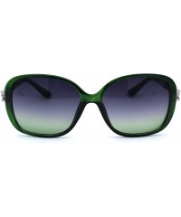 Butterfly Womens Rectangular Metal Chain Arm Butterfly Chic Sunglasses - Green Silver Black Green - CL1932Z7EOK $8.55