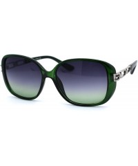 Butterfly Womens Rectangular Metal Chain Arm Butterfly Chic Sunglasses - Green Silver Black Green - CL1932Z7EOK $8.55