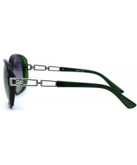 Butterfly Womens Rectangular Metal Chain Arm Butterfly Chic Sunglasses - Green Silver Black Green - CL1932Z7EOK $8.55